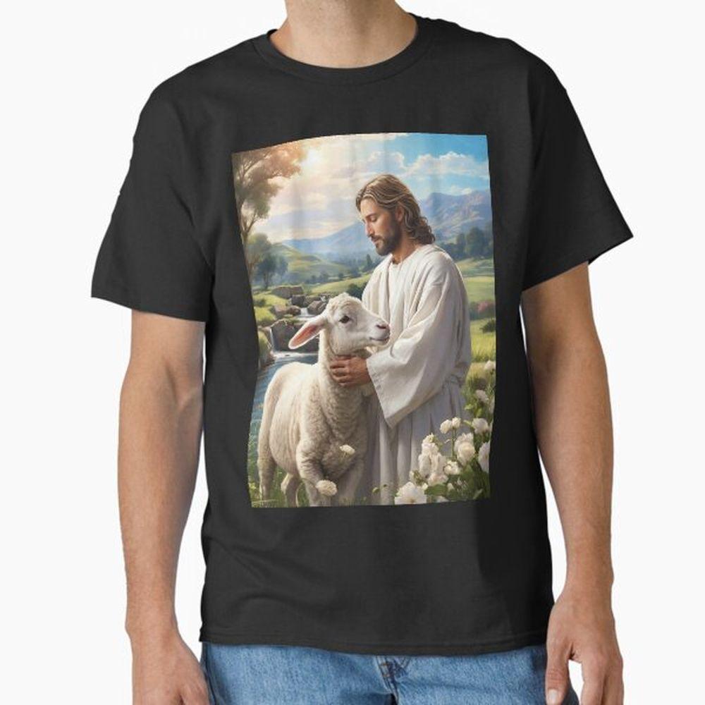 Christian Art A Timeless Canvas Wall Art Of Jesus And Lamb Tshirt Christian Art A Timeless Canvas Wall Art Of Jesus And Lamb Tshirt